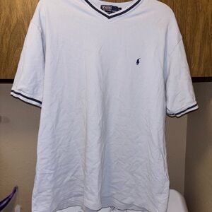 Ralph Lauren White Short Sleeve Tee with Sporty Trim